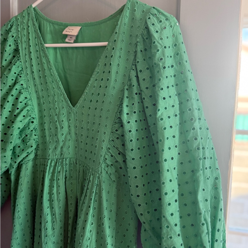 a new day Green Eyelet Midi Dress